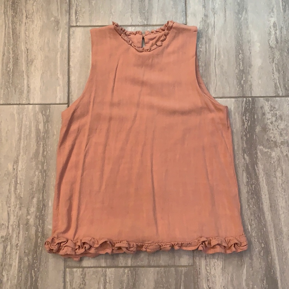 Beautiful light pink ruffle cotton top